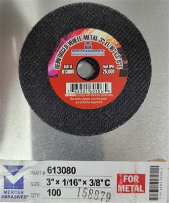 Cut-Off Wheel - 3" x 1/16"" x 3/8"