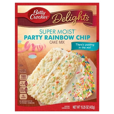 Betty Crocker Super Moist Rainbow Chip Cake Mix CLEARANCE