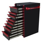 EXTGW192508SBBKR 19in 8-Drawer Side Box, Black-Red Handles