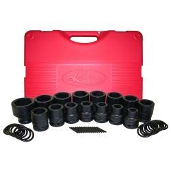 K Tool International-15-piece 3/4" Drive Short Metric Impact Socket Set