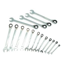 K Tool International-16-piece Metric Ratcheting Reversible Wrench Set