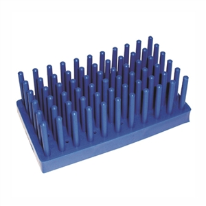 50 Place, 14/17mm Peg Test Tube Rack, PP Plastic, Blue, Karter Scientific 400U2 (Each)