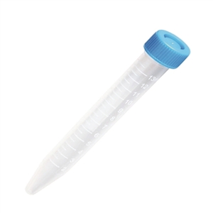15ml Centrifuge Tube, PS Material, Molded Graduation, Cap, Sterile, Bags of 25/Trays of 50
