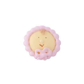 ROYAL ICING CAUCASIAN BABY IN PINK BONNET