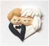 Royal Icing Bride & Groom In Heart Shape- Caucasian