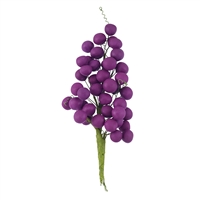 Grape Bunch With Leaves - Purple