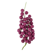 Grape Bunch With Leaves - Wine Red