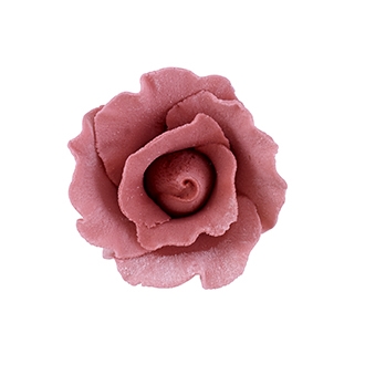 Small Gum Paste Formal Rose On A Wire - Mauve