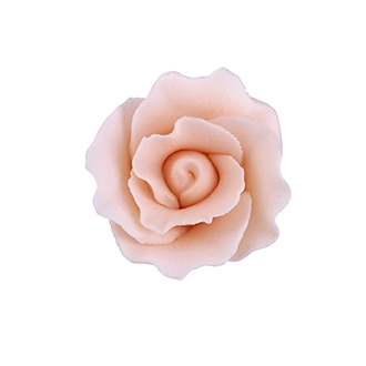 Small Gum Paste Formal Rose On A Wire - Peach