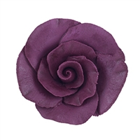 Large Gum Paste Formal Rose On A Wire -  Burgundy