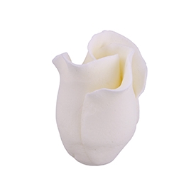 Gum Paste Formal Rosebud On A Wire - White