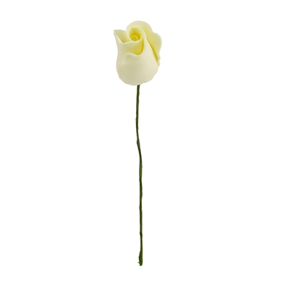 Gum Paste Formal Rosebud On A Wire - Yellow