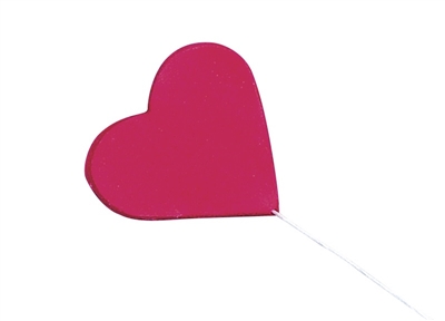 Gum Paste Heart On A Wire - Red