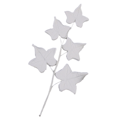 5 Leaf Gum Paste Ivy Leaf Spray  - White