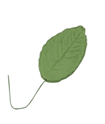 Gum Paste Large Rose Leaf On A Wire - Leaf Green