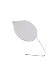 Gum Paste Large Rose Leaf On A Wire - White