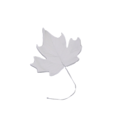 Large Gum Paste Maple Leaf On A Wire - White