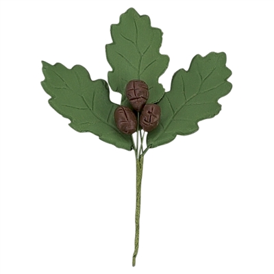 Large Gum Paste Oak Leaf Cluster - Moss Green