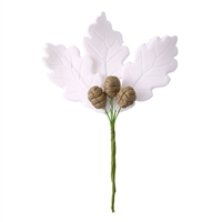 Large Gum Paste Oak Leaf Cluster - White