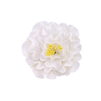 Large Gum Paste Peony Blossom - White With Yellow Stamens