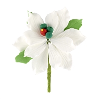 Small Gum Paste Deluxe Poinsettia - White