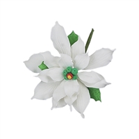 Medium Gum Paste Deluxe Poinsettia - White