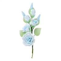 Gum Paste Rose And Rosebud Corsage - Blue