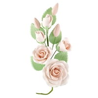 Gum Paste Rose And Rosebud Corsage - Peach