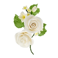 Medium Rose And Rosebud Corsage - White