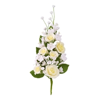 Medium Gum Paste Rose Spray - Ivory