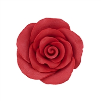 Large Gum Paste Rose On A Wire - Red