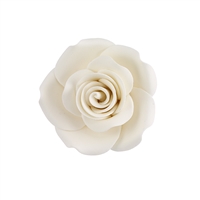 XXL Gum Paste Garden Rose On A Wire - White