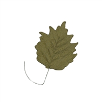 Large Gum Paste Sunflower Leaf On A Wire - Moss Green