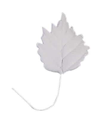 Large Gum Paste Sunflower Leaf On A Wire - White