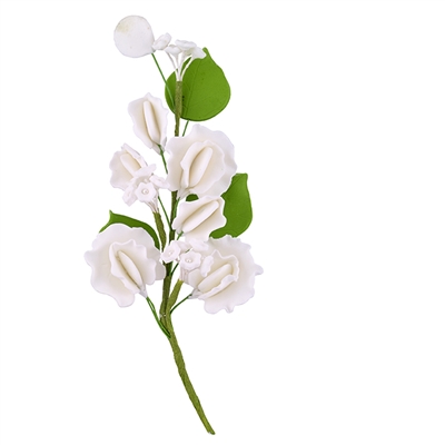 Gum Paste Sweet Pea Corsage - White