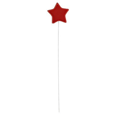 Gum Paste Star On A Wire - Red