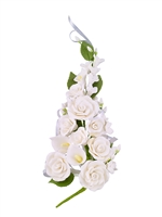 Gum Paste Tea Rose And Calla Lily Spray - White