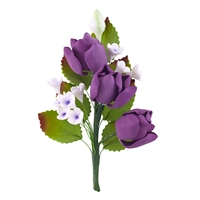 Gum Paste Tulip Spray - Purple