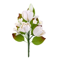 Gum Paste Tulip Spray - white