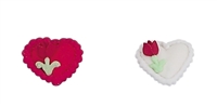 Medium Royal Icing Heart With Rose - Assortment