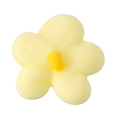 Small Royal Icing Drop Flower - Yellow