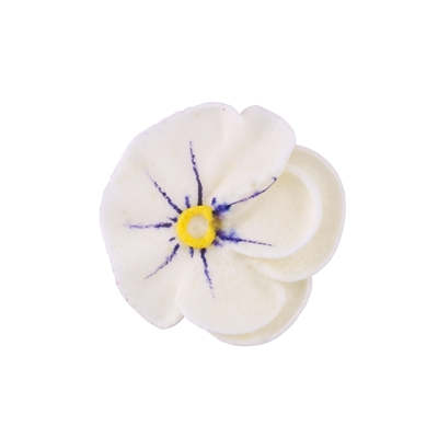 Medium Royal Icing Pansy - White