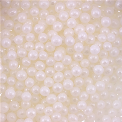 4mm Edible Pearlized Dragees - White Gloss