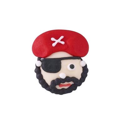 Royal Icing Pirate Face With Red Hat