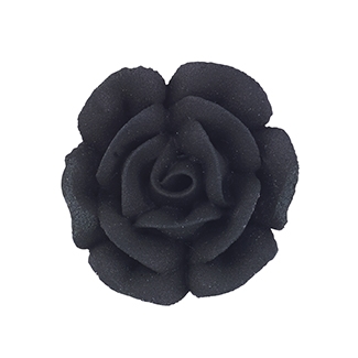 Med-Lg Royal Icing Rose - Black