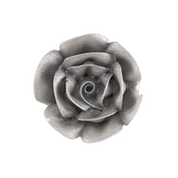 Large Royal Icing Rose - Metallic Silver