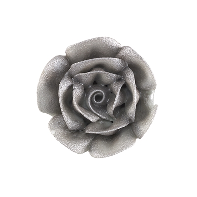 Large Royal Icing Rose - Metallic Silver