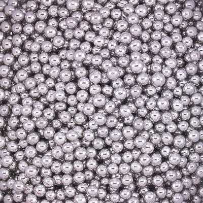 Non-Edible Metallic Silver Coated Dragees - 3mm