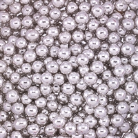 Non-Edible Metallic Silver Coated Dragees - 5mm - 11lb. Pack