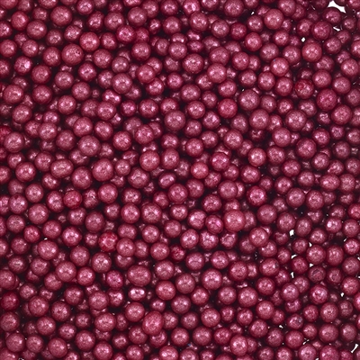 Non-Edible Metallic Reddish Pink Dragees - 3mm